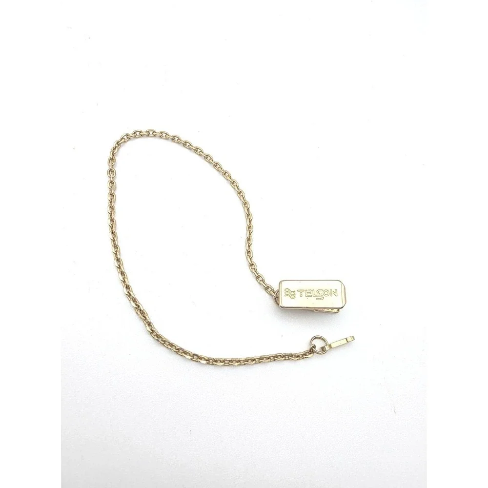 Vintage TELSON Signed Watch Chain‎ Clip-On On Gold Filled 10